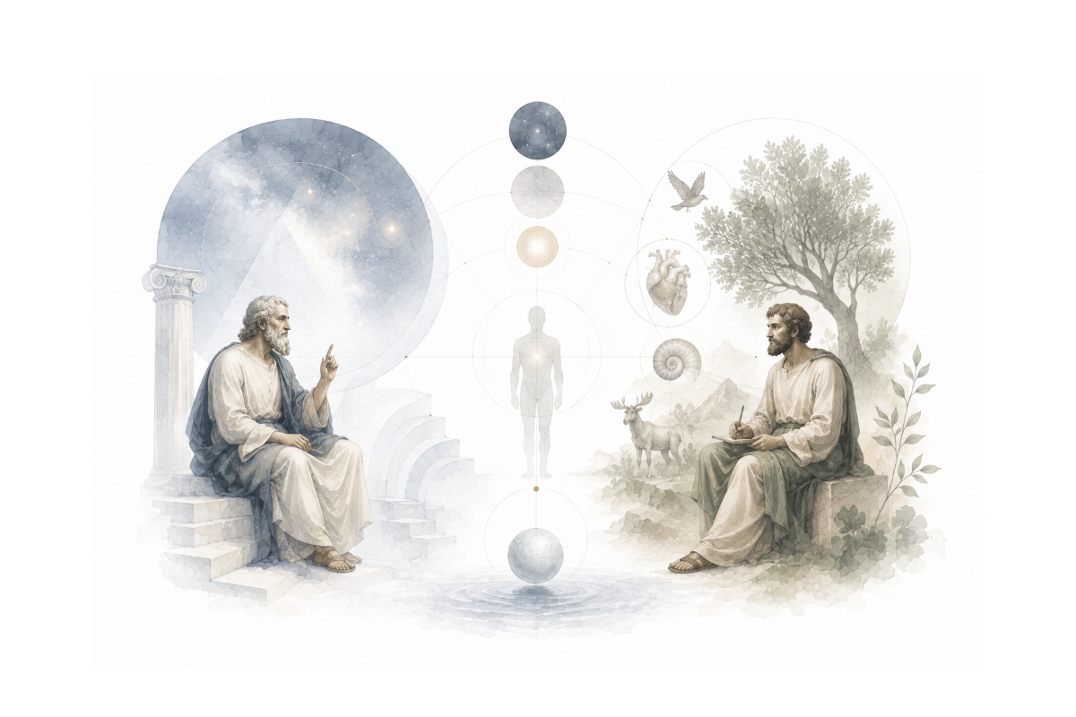The World Above and the World Within: Plato vs. Aristotle